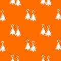 Moon star earrings pattern vector orange