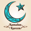 Moon and star Ramadan Kareem emblem