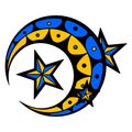 Maori Moon and stars tattoo flash.