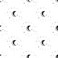 Moon and stars icon. Element of Stars icons for mobile concept and web apps. Pattern repeat seamless Moon and stars icon can be us Royalty Free Stock Photo