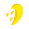 Moon and stars icon, isometric 3d style Royalty Free Stock Photo