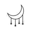 Moon and Stars icon vector. Night illustration sign. dream symbol. Sleep logo. Royalty Free Stock Photo