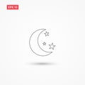 Moon stars icon vector 2 Royalty Free Stock Photo