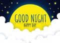 moon and stars in midnight .cloud at nighttime Royalty Free Stock Photo
