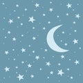 moon and stars background and pattern vector illustration Royalty Free Stock Photo