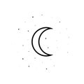 moon and stars sign icon. Element of Weather for mobile concept and web apps icon. Outline, thin line icon for website design and Royalty Free Stock Photo