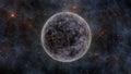 The Moon, Stars, Stardust In Space 3D Rendering