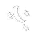 Moon and sters icon, isometric 3d style Royalty Free Stock Photo