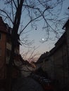 Moon, street view Nurnberg, Germany