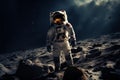 Moon stroll Astronaut in space suit walking on the lunar surface Royalty Free Stock Photo