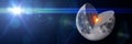 Moon structure 3d illustration banner Royalty Free Stock Photo