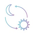 Moon and sun with arrows gradient style icon vector design Royalty Free Stock Photo