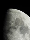 Moon surface with craters, mares and mountains