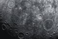 Moon surface with craters from meteor impacts Royalty Free Stock Photo
