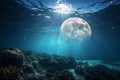 Moon under ocean Royalty Free Stock Photo