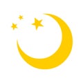 Moon vector icon logo.Moon and stars illustration Royalty Free Stock Photo