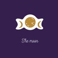 The moon vector vintage illustration. Cosmic , occult and witchcraft symbol