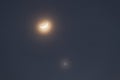 Moon and Venus conjunction with halos