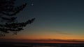 Moon and Venus observing after sunset Royalty Free Stock Photo