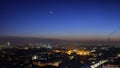 Moon & Venus Over Zagreb Skyline Royalty Free Stock Photo