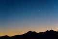 The Moon, Venus and Saturn after sunset Royalty Free Stock Photo