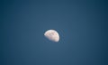 Moon view with blue sky in evening time