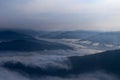 Moon watches Sea of clouds at Sunrise