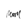 Moon word. Modern dry brush calligraphy. Handdrawn lettering. Vector illustration.