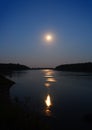 Moonbeam in river Royalty Free Stock Photo