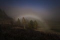 Moonbow fogbow at night Royalty Free Stock Photo