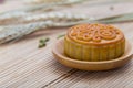 Mooncake, Chinese Midautumn festival dessert with copyspace