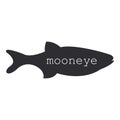 Mooneye fish black silhouette