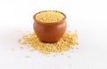 Moong Dal or Split Mung Bean in an Earthen Bowl Royalty Free Stock Photo