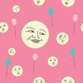 Moons and Balloons in pink
