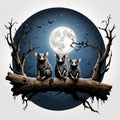 Moonless Mischief Three Possums\' Nocturnal Tale of Mystery and Intrigue