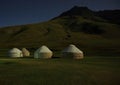 Moonlight on kirghiz yurt Royalty Free Stock Photo