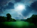 Moonlight landscape Royalty Free Stock Photo