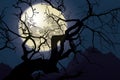 Moonlight Landscape postcard for Halloween