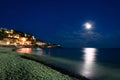 Moonlight in the Nice, Cote d 'Azur, France Royalty Free Stock Photo