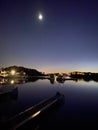 Moonlight in a nice winterday in Norway, at the west coast Royalty Free Stock Photo