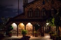 Moonlight over building architecture