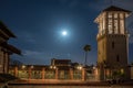 Moonlight over building architecture