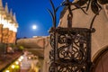 Moonlight over building architecture