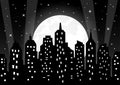 Moonlight over night city