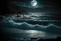 moonlight over nighttime, gloomy water