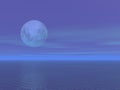 Moonlight over the ocean sea Royalty Free Stock Photo