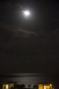 Moonlight over some buildings in Naples Florida