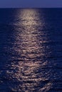 Moonlight reflection on wavy sea