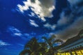 Moonlight Stars House Clouds Night Moorea Tahiti Royalty Free Stock Photo