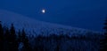 Moonlight winter night in mountains Royalty Free Stock Photo